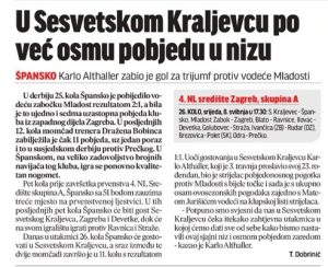 Iz medija o NK Špansko: Sportske novosti, 8. svibnja 2024.